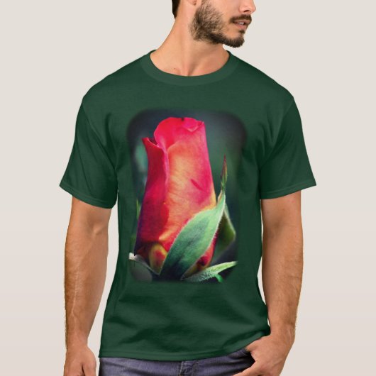 Gelbe Rosenknospe-Blütennatur T-Shirt (Vorderseite)
