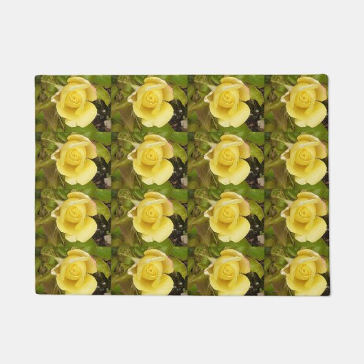 Gelbe Rosenknospe Door Mat Fußmatte (Vorderseite)