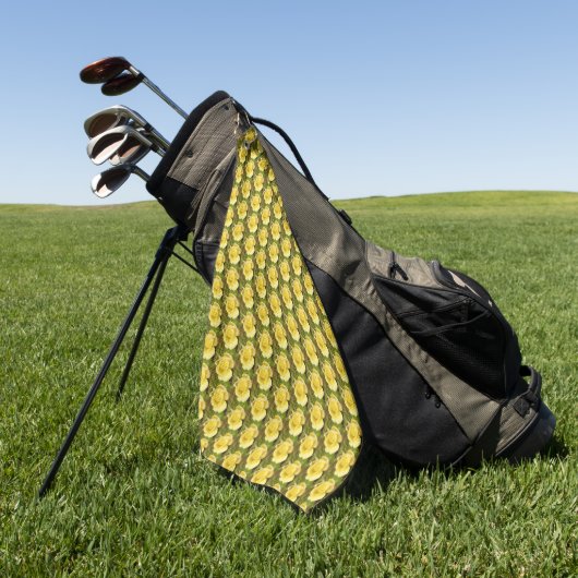 Gelbe Rosenknospe Golfhandtuch (Gras)