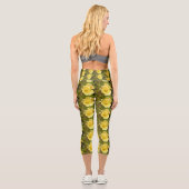 Gelbe Rosenknospe Hochwaisted Capris (Rückseite)
