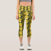 Gelbe Rosenknospe Hochwaisted Capris (Vorderseite)