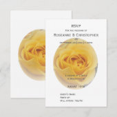 Gelbe Rosenknospe-Hochzeit RSVP Karte (Vorne/Hinten)