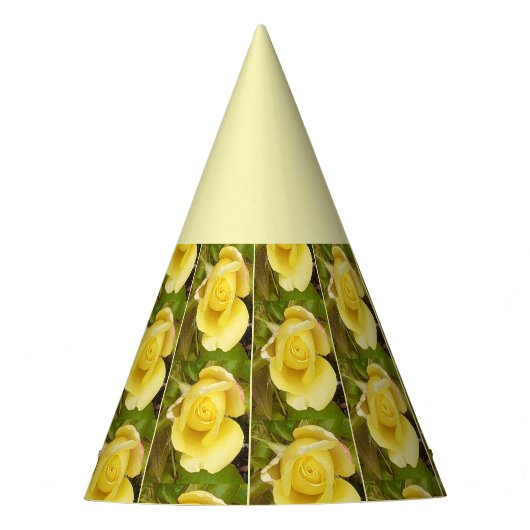 Gelbe Rosenknospe Partyhütchen (Vorderseite)