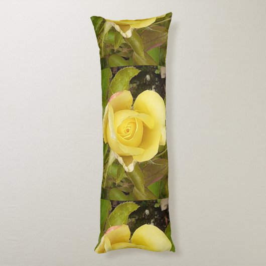 Gelbe Rosenknospe Seitenschläferkissen (Rückseite (Vertikal))