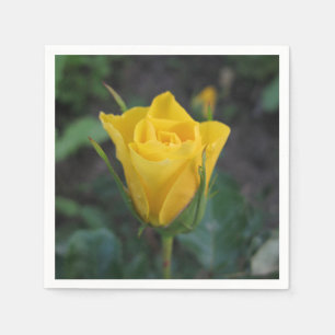 Gelbe Rosenknospe Serviette