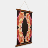 Gelbe Rosenknospe Tinte Blume Abstrakt Wandteppich Mit Holzrahmen (Gewinkelt)