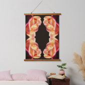 Gelbe Rosenknospe Tinte Blume Abstrakt Wandteppich Mit Holzrahmen (Schlafzimmer)