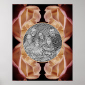 Gelbe Rosenknospe Tinte Blumenrahmen hinzufügen Ih Poster (Vorne)