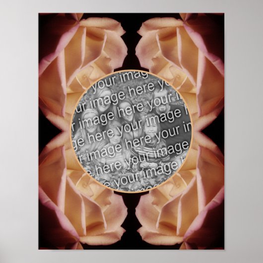 Gelbe Rosenknospe Tinte Blumenrahmen hinzufügen Ih Poster (Vorne)