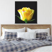 Gelbe Rosenkunst Leinwanddruck (Insitu (Schlafzimmer))