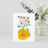 Gelbe Rosenkunst Postkarte (Stehend Vorderseite)