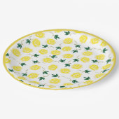 Gelbe Rosenpapierplatte Pappteller (Schrägansicht)