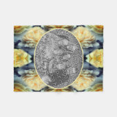 Gelbe Rosenrahmen ergänzen Ihr eigenes Foto Fleecedecke (Vorderseite (Horizontal))