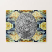 Gelbe Rosenrahmen ergänzen Ihr eigenes Foto Puzzle (Horizontal)