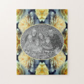 Gelbe Rosenrahmen ergänzen Ihr eigenes Foto Puzzle (Vertikal)