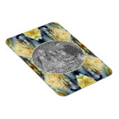 Gelbe Rosenrahmen schaffen Ihr eigenes Foto Magnet (Rechte Seite)