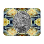 Gelbe Rosenrahmen schaffen Ihr eigenes Foto Magnet (Horizontal)