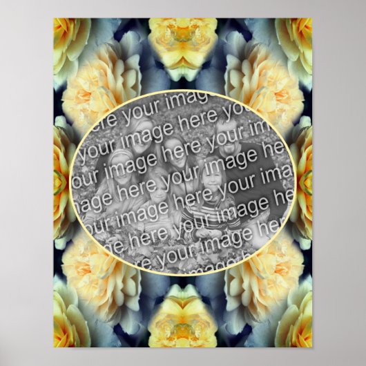 Gelbe Rosenrahmen schaffen Ihr eigenes Foto Poster (Vorne)