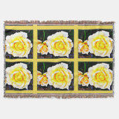 Gelbe Rosethrow-Decke Decke (Vorderseite)