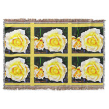 Gelbe Rosethrow-Decke