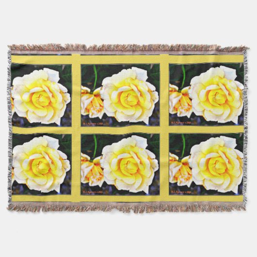 Gelbe Rosethrow-Decke Decke (Vorderseite)