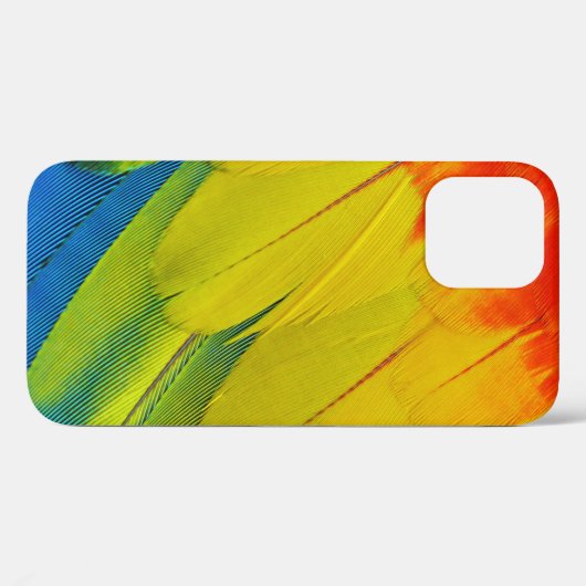 Gelbe, rote, blaue und grüne Federn Case-Mate iPhone Hülle (Rückseite (Horizontal))