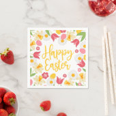 Gelbe rote Blumenfrühling Ostern Serviette (Beispiel)