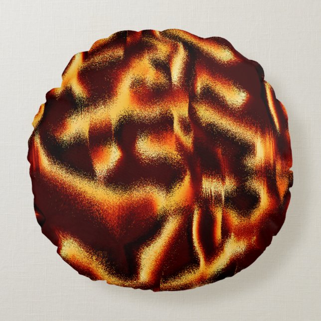 Gelbe rote Flecken sehen aus, wenn Spray oder Tint Rundes Kissen (Vorderseite)