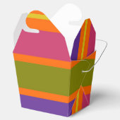 Gelbe, rote, grüne und Lila Streifen Geschenkschachtel (Geöffnet)