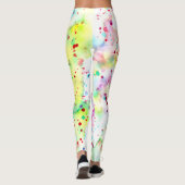 Gelbe, rote, Lila und rosafarbene Spritzer Leggings (Rückseite)