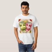 Gelbe rote Schauspielermasken T-Shirt (Vorne ganz)