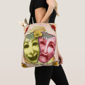 Gelbe rote Schauspielermasken Tasche (Von Nahem)