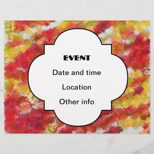 Gelbe rote Spritzer Flyer (Vorne)