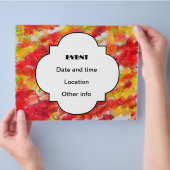 Gelbe rote Spritzer Flyer (Hand)