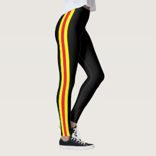 Gelbe rote Streifen Schwarze Leggings wählen Farbe