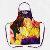 Gelbe, rote Tulip-Blume Schürze (Vorderseite)