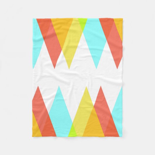 Gelbe, rote und kadettenblaue Dreiecke Fleecedecke (Vorderseite)