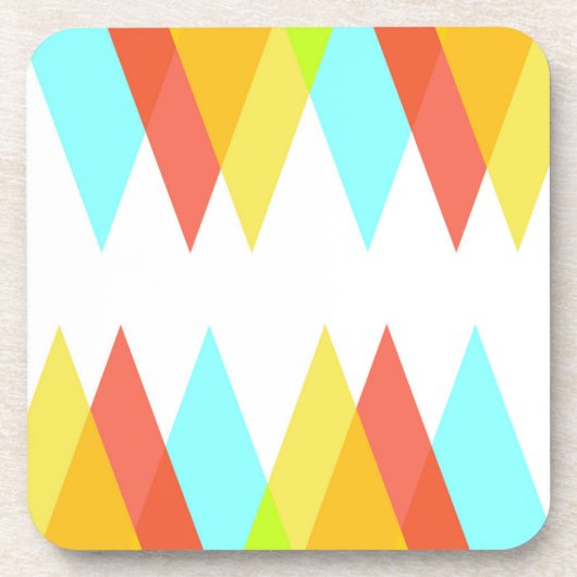 Gelbe, rote und kadettenblaue Dreiecke Getränkeuntersetzer (Vorderseite)