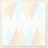 Gelbe, rote und kadettenblaue Dreiecke Glasuntersetzer (Rückseite)