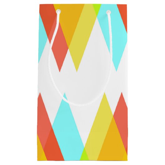 Gelbe, rote und kadettenblaue Dreiecke Kleine Geschenktüte (Vorderseite)