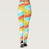 Gelbe, rote und kadettenblaue Dreiecke Leggings (Rückseite)