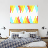 Gelbe, rote und kadettenblaue Dreiecke Leinwanddruck (Insitu (Schlafzimmer))