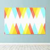 Gelbe, rote und kadettenblaue Dreiecke Leinwanddruck (Insitu (Holzboden))