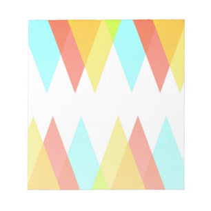 Gelbe, rote und kadettenblaue Dreiecke Notizblock