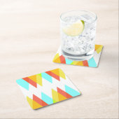 Gelbe, rote und kadettenblaue Dreiecke Rechteckiger Pappuntersetzer (Vor Ort)