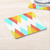 Gelbe, rote und kadettenblaue Dreiecke Rechteckiger Pappuntersetzer (angewinkelt)