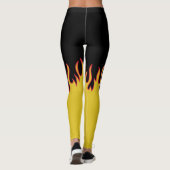 Gelbe, rote und schwarze Flammen Leggings (Rückseite)