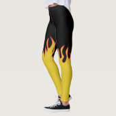 Gelbe, rote und schwarze Flammen Leggings (Links)