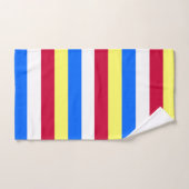 Gelbe, rote, weiße und blaue Streifen Badhandtuch Set (Handtuch)