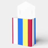 Gelbe, rote, weiße und blaue Streifen Geschenkschachtel (Geöffnet)